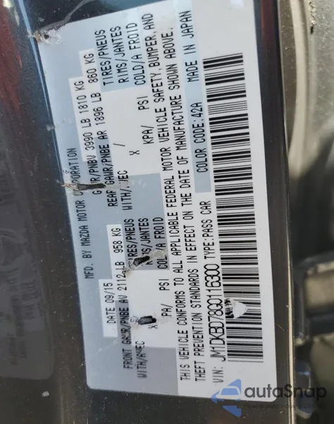 2016 Mazda Cx-3 Grand Touring из США, поврежденный, VIN JM1DKBD78G0116300